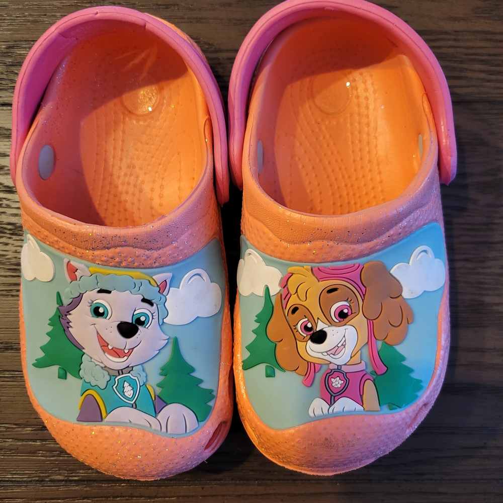 Paw Patrol Orange Pink Slippers with Cartoon Designs